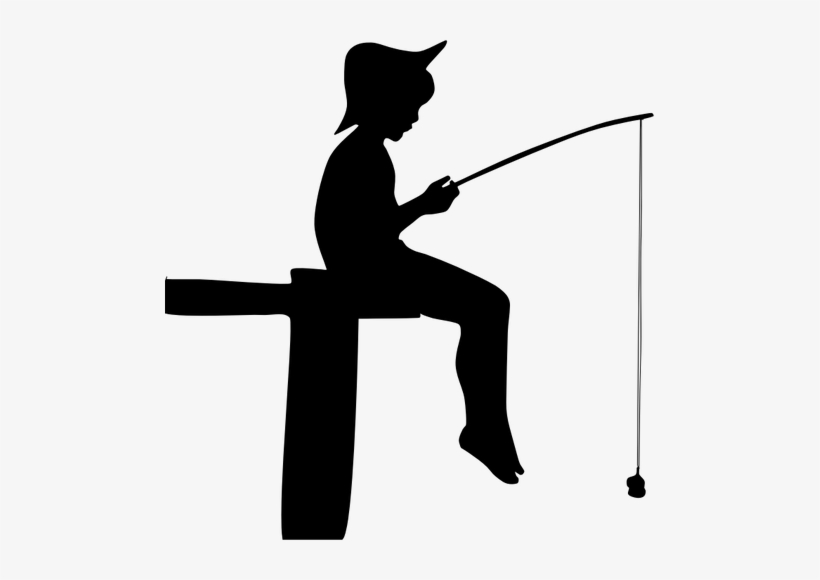 Vector Download Little Silhouette At Getdrawings Com - Silhouette Of Boy Fishing, transparent png download
