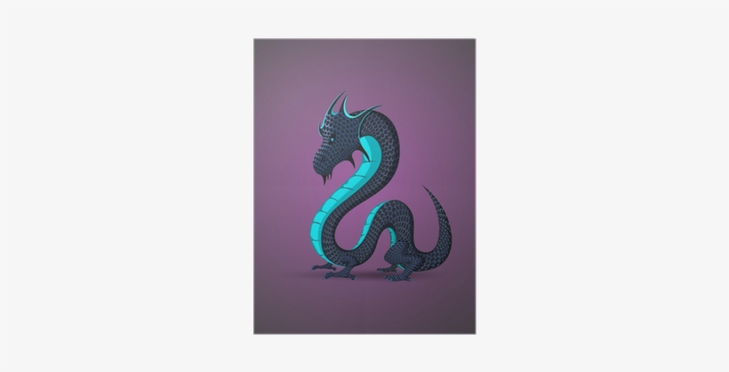 Black Water Dragon - Canvas, transparent png download