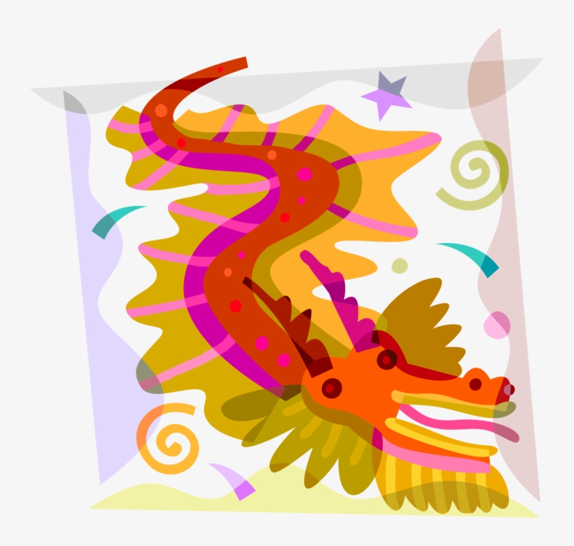 Vector Illustration Of Chinese Mythological Dragon - Chinese Dragon For Kids, transparent png download