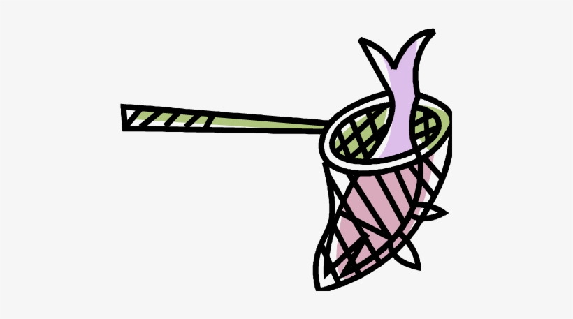 Fishing Net Clipart Man Fishing - Fish In A Net Drawing, transparent png download