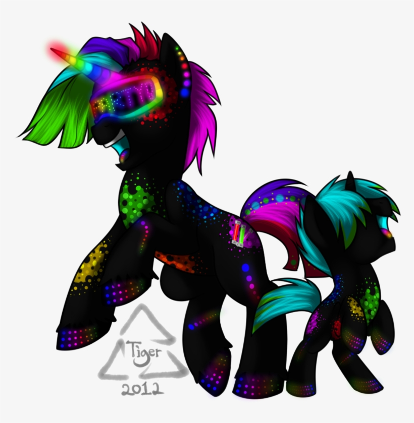 Cat-cly, Art Trade, Filly, Glowstick, Goggles, Oc, - Mane, transparent png download