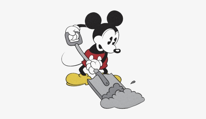 Clipart Snowman Mickey Mouse - Hit Mouse With Shovel, transparent png download