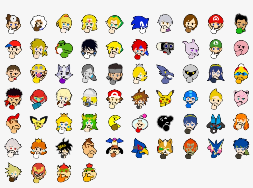Super Thonk Bros Smash Bros Thinking Emoji PNG Image Transparent PNG Free Download on