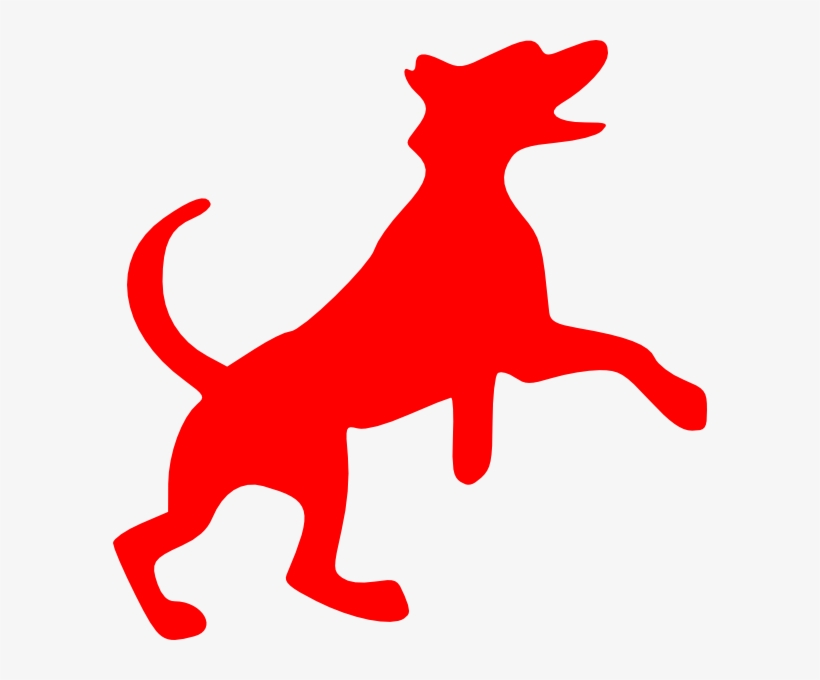 Red Dog Clip Art At Clker - Dog Walking, transparent png download