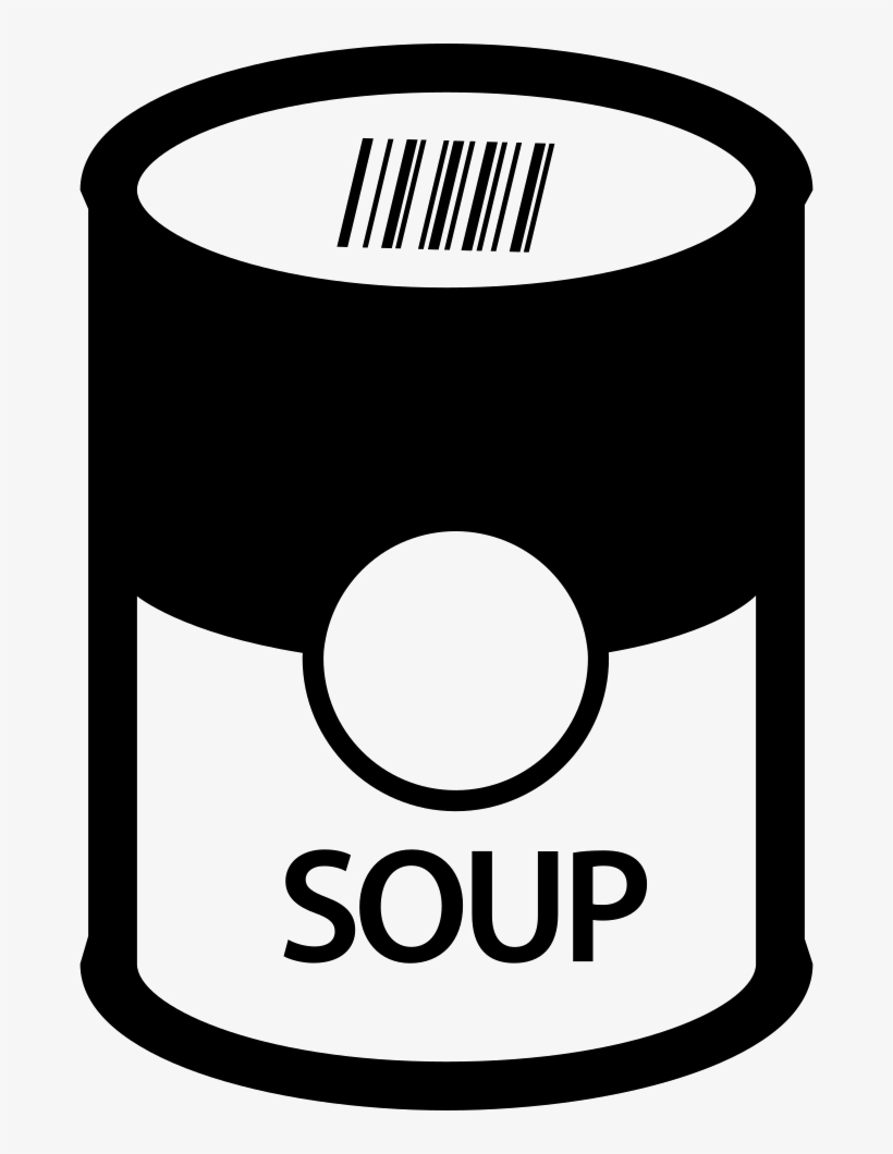 Soup In Can - Soup Can Clipart Black And White, transparent png download