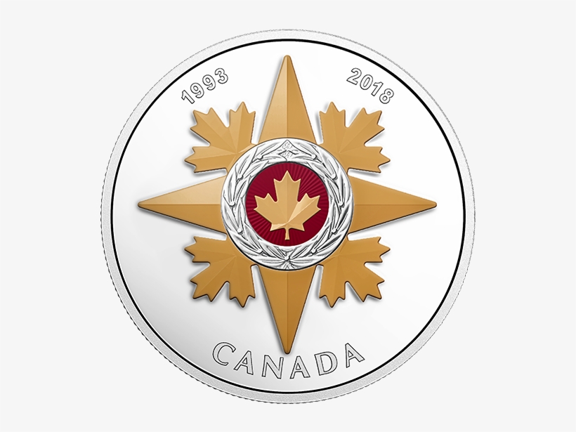 1 Oz Pure Silver Coloured Coin - Maple Leaf, transparent png download