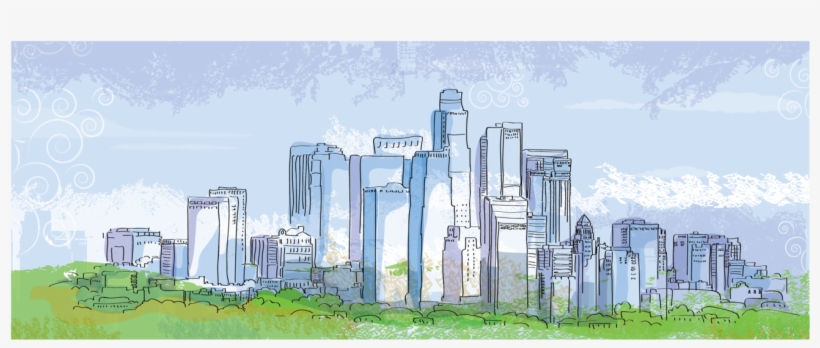 Los Angeles Skyline By Vladislava Vidal At Coroflot - Skyscraper, transparent png download