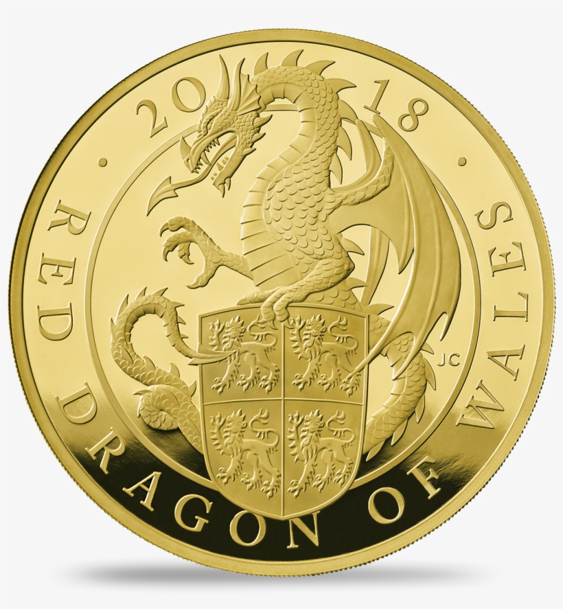 The Red Dragon Of Wales 2018 Uk Gold Proof Kilo Coin - Silver, transparent png download