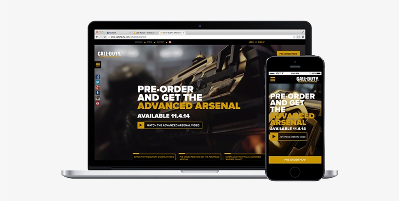 To Launch The Newest Call Of Duty Title, Advanced Warfare, - Mobile Phone, transparent png download
