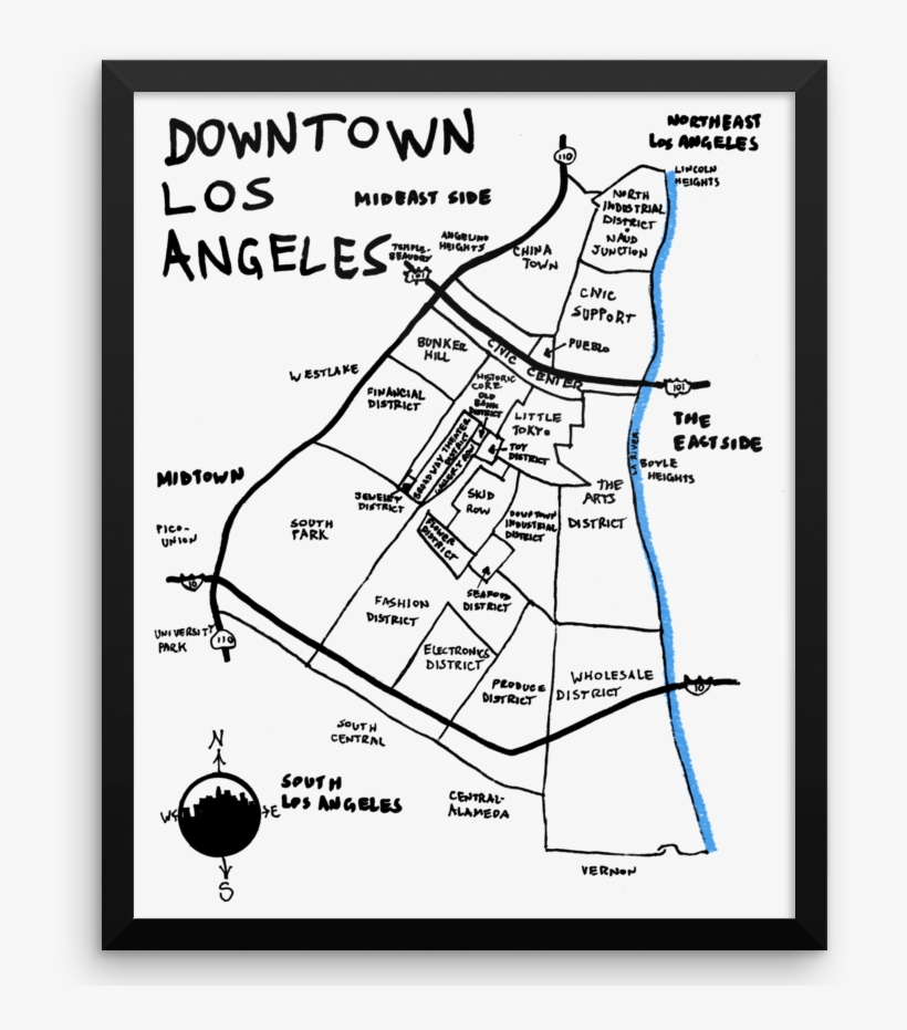 Wall Art / Downtown Los Angeles, California California PNG Image