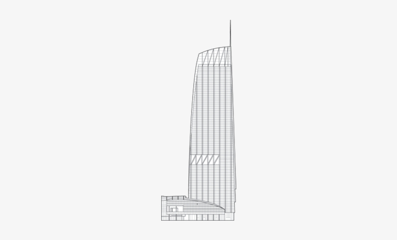 Wilshire Grand Center Outline - Wilshire Grand Tower Elevation, transparent png download
