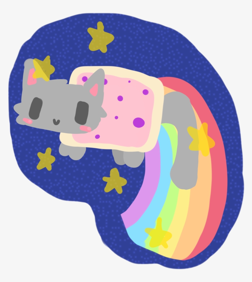 Chibi Nyan Cat By Cat - Drawing, transparent png download