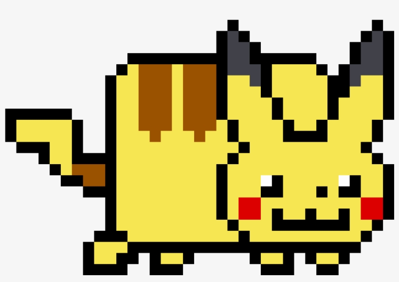 Nyan Cat Pikachu - Nyan Cat Perler Beads Pattern, transparent png download