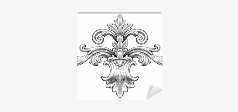 Vintage Baroque Frame Scroll Ornament Vector Self-adhesive - Vintage Baroque Frames Vector, transparent png download