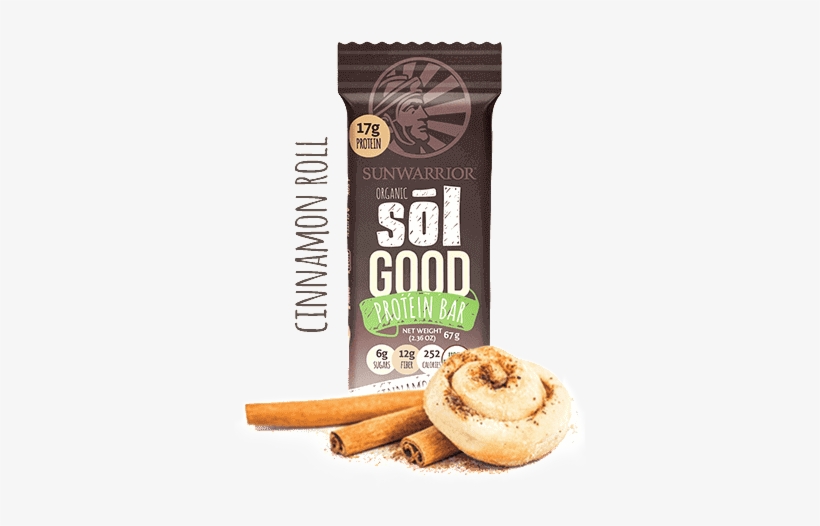 Sunwarrior Sol Good Protein Bar Cinnamon Roll 66g - Sol Good Bar, transparent png download