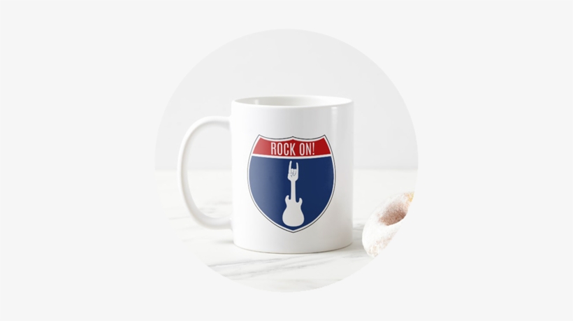 Electric Guitar Interstate Sign Mug - Electric Guitar, transparent png download