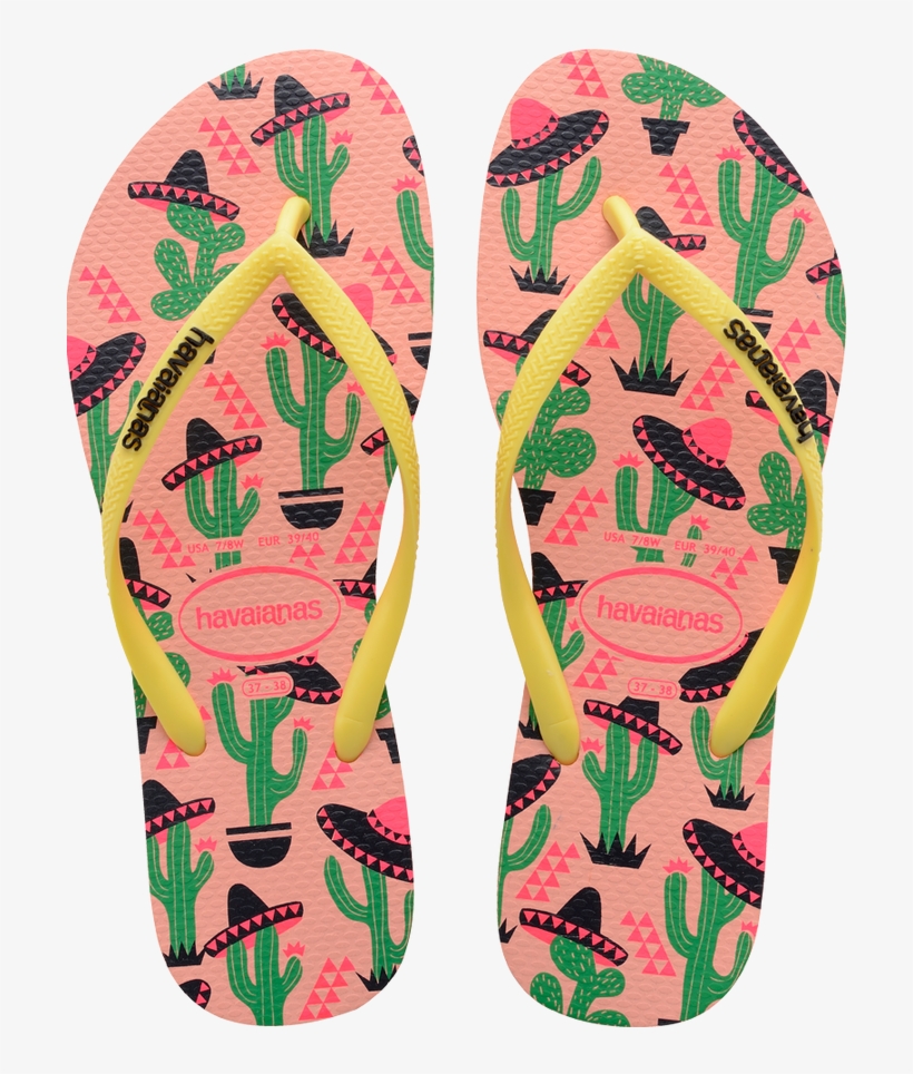 Havaianas Slim Cool Cactus Print Flip Flops I Everything - Havaianas Slim Cool Flip Flops Women's Sandals Light, transparent png download