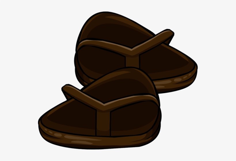 Brown Flip Flops Clothing Icon Id 6171 - Wood, transparent png download