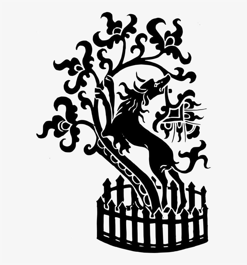 Dog And Tree By Liftarn - Medieval Tree Silhouette, transparent png download