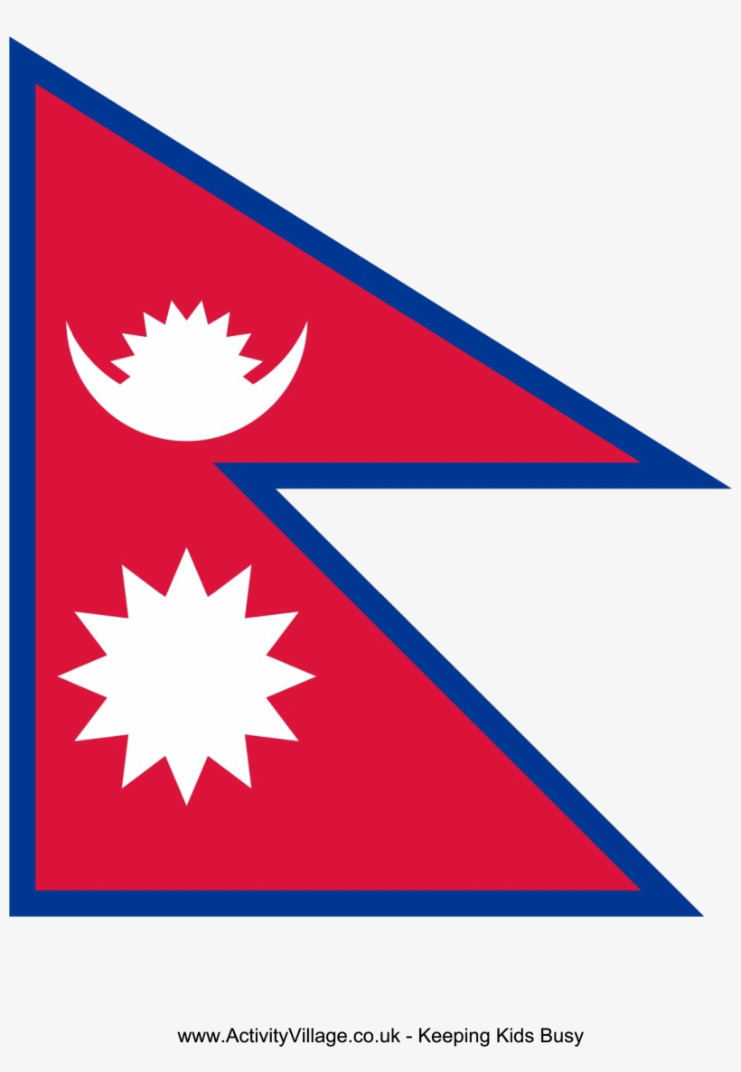 Download This Free Printable Nepal Template A4 Flag, - Nepal Flag, transparent png download