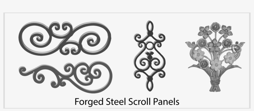 Wrought Iron Scrolls, Forged Steel Scroll Panels - Steel, transparent png download