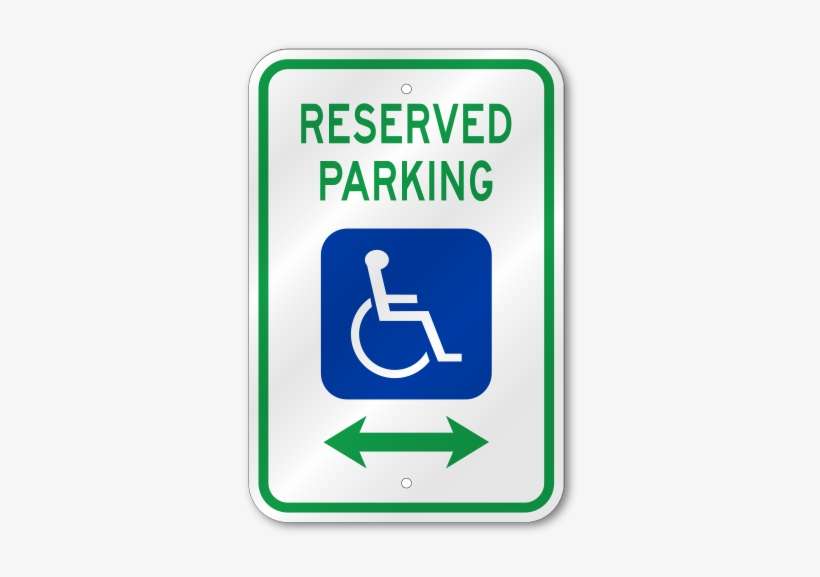 Handicap Reserved Parking Dual Arrow Sign - Handicap Sign, transparent png download