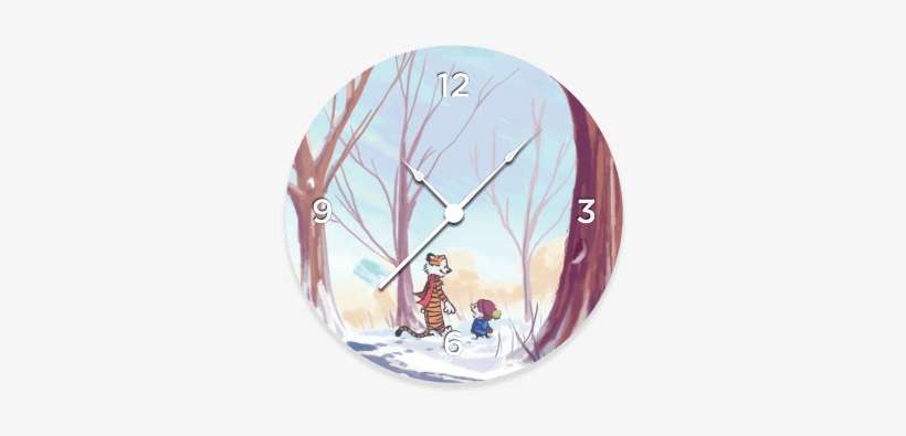Calvin And Hobbes Clock - Comics, transparent png download