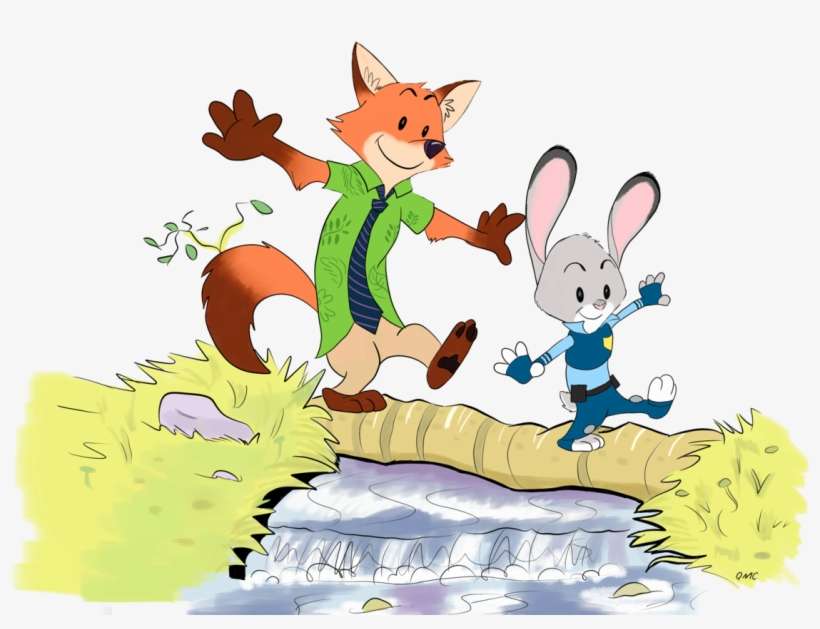 I Redid An Old Piece I Did With A Calvin And Hobbes/ - Zootopia Calvin And Hobbes, transparent png download