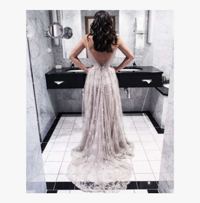 Lace Prom Dresses, Backless Prom Dress, Long Prom Dress, - Spaghetti Strap Ball Gown Prom Dress, transparent png download