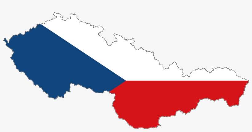 Jpg Transparent Library File Flag Map Of Czechoslovak - Czech Republic Flag Map, transparent png download