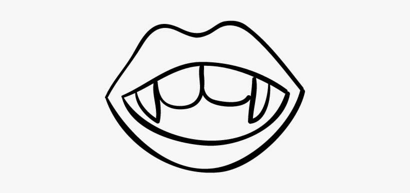 Halloween Scary Female Lips Mouth With Big Fangs Vector - Boca De Halloween Para Dibujar, transparent png download