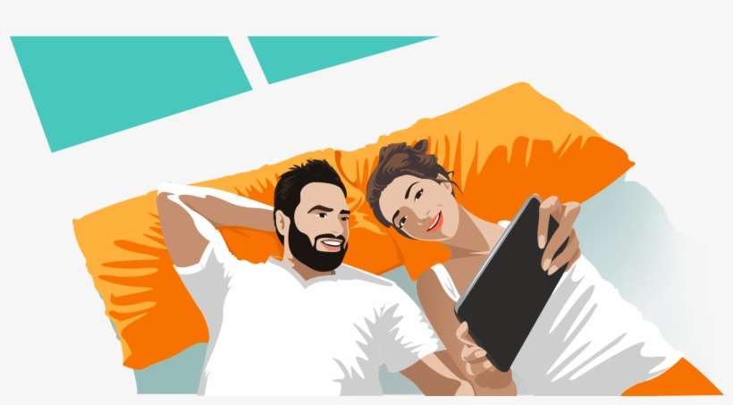 A Couple Seeing From Above - Illustration, transparent png download