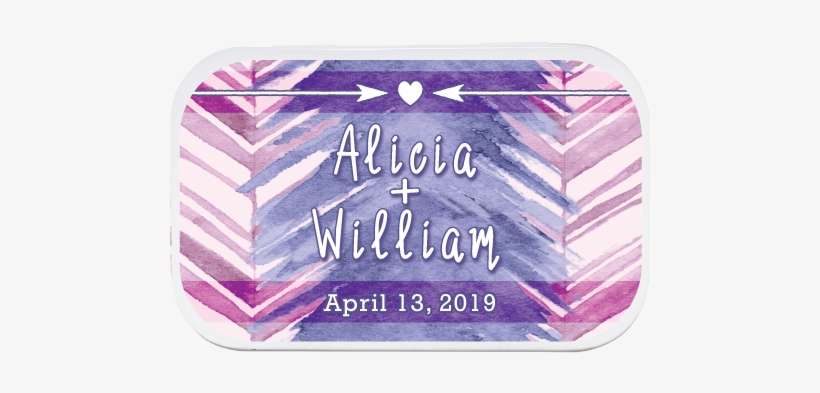 Watercolor Chevron Personalized Wedding Mint Tins - Eye Shadow, transparent png download