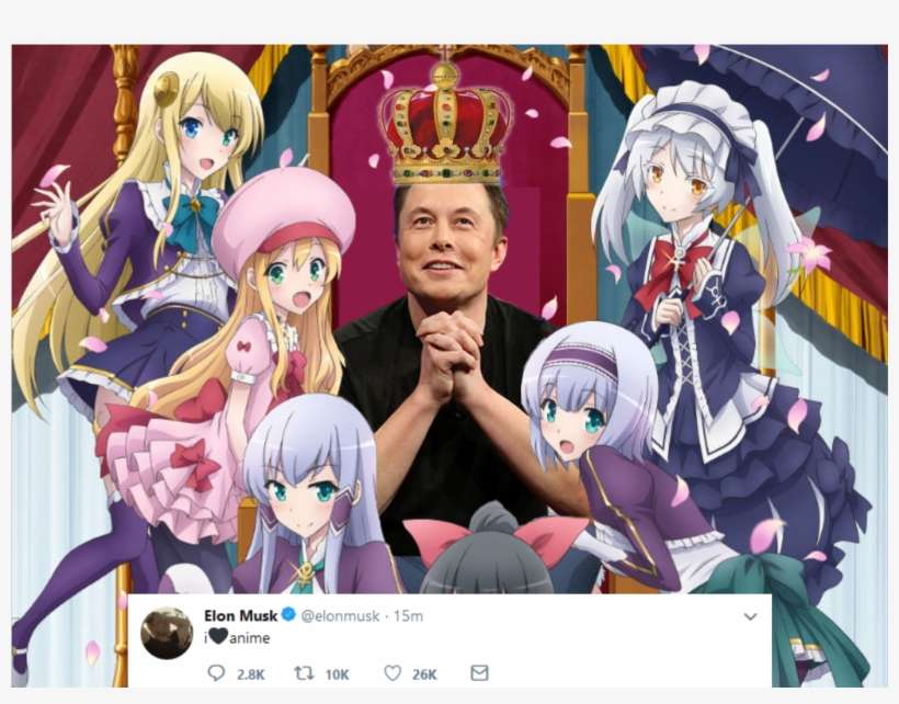 Elon Musk The Monarch Of Weebdom - Another World With My Smartphone, transparent png download