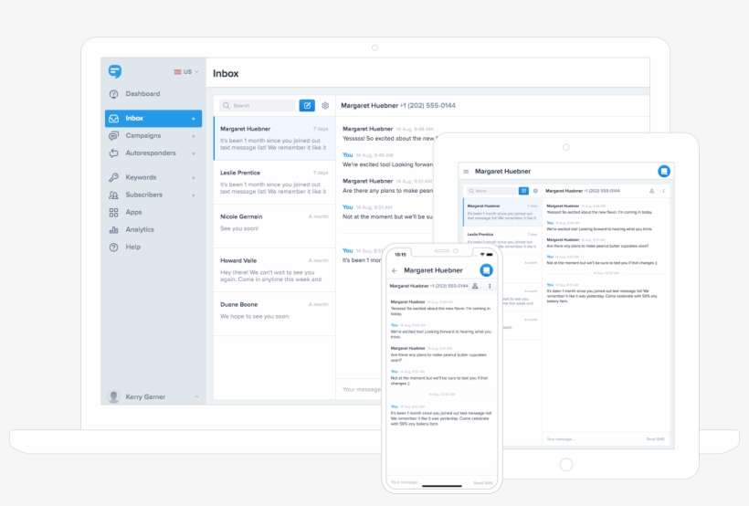 Simpletexting's Responsive Text Messaging Inbox - Direct Text Marketing, transparent png download
