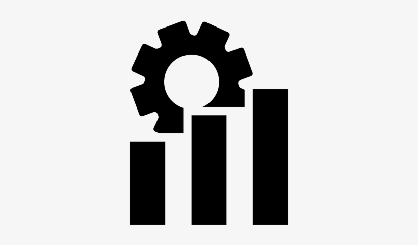 Rising Bar Graph With Cogwheel Vector - Logo Diagramme, transparent png download