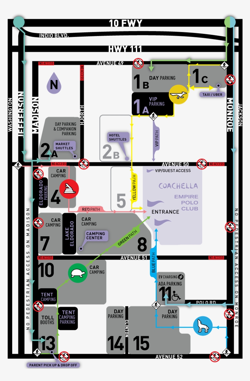 I Imagine They Will Be Similar For This Year's Festival - Coachella Parking Coachella Map 2018, transparent png download