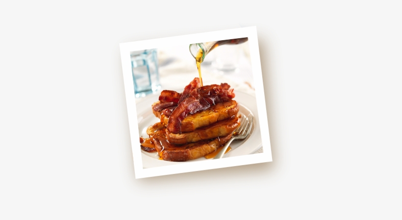 Classic French Toast With Bacon & Maple Syrup - Fried Food, transparent png download
