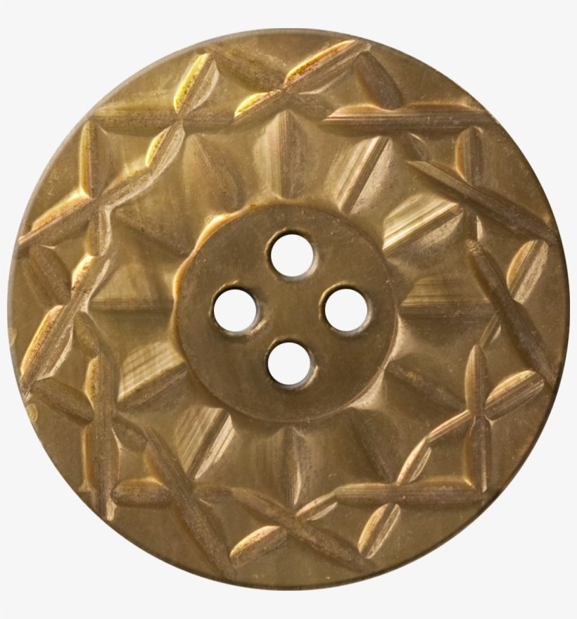 Button With Twelve-pointed Intertwining Border, Gold - Circle, transparent png download