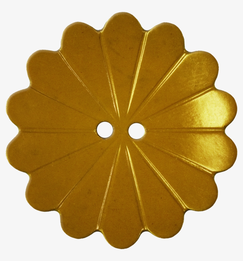Floral Button With Fourteen Petals, Gold - Amarillo, transparent png download