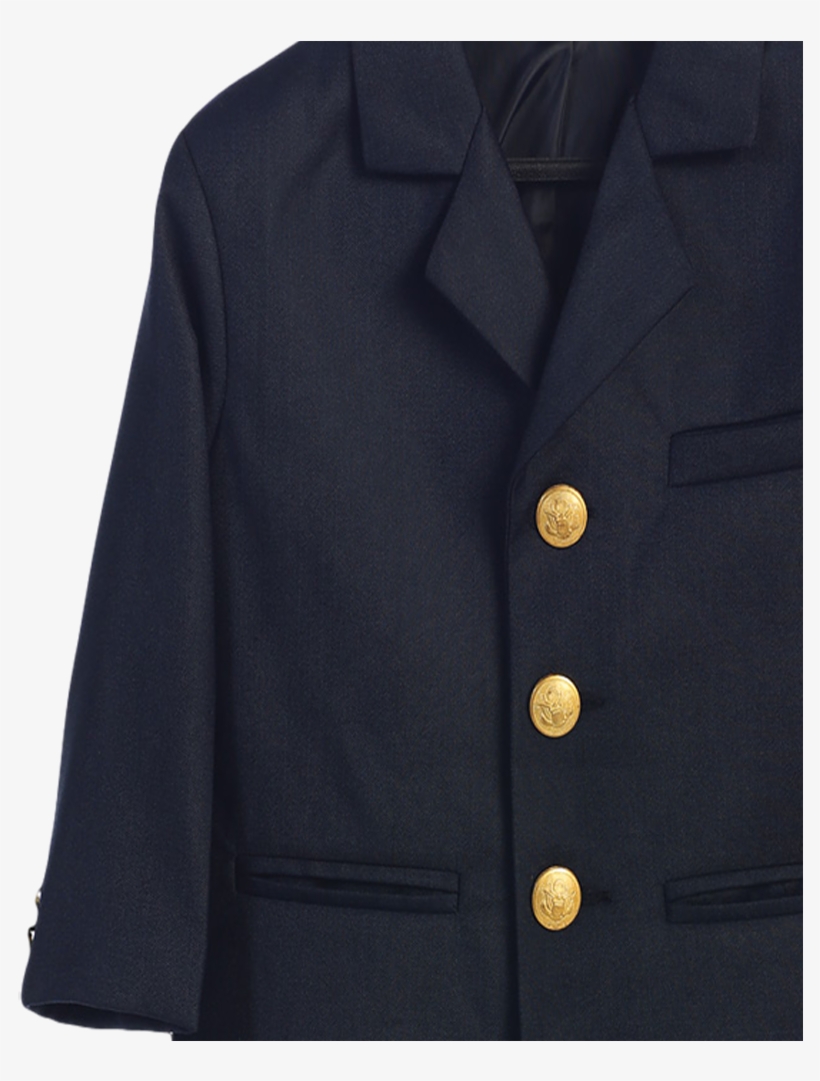 Boys Navy Blue Blazer With Gold Buttons - Button, transparent png download