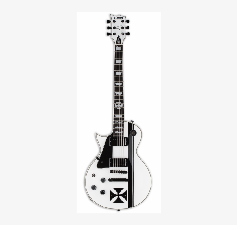 Esp Ltd Iron Cross Snow White Left Handed Electric Esp James Hetfield