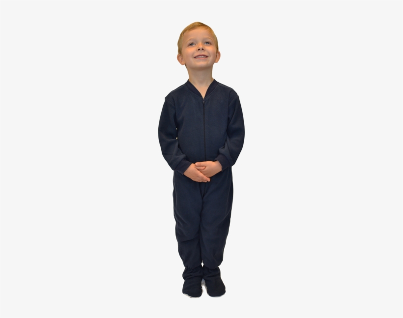 Navy Fleece Onesie Footie Pajamas For Infants & Toddlers - Kids Onesies With Feet, transparent png download