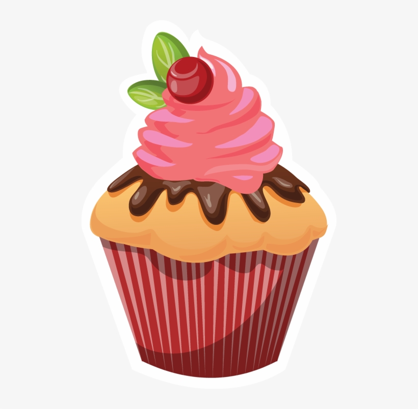Cute Cupcake Illustration Png Download - การ์ตูน เค้ก Png, transparent png download