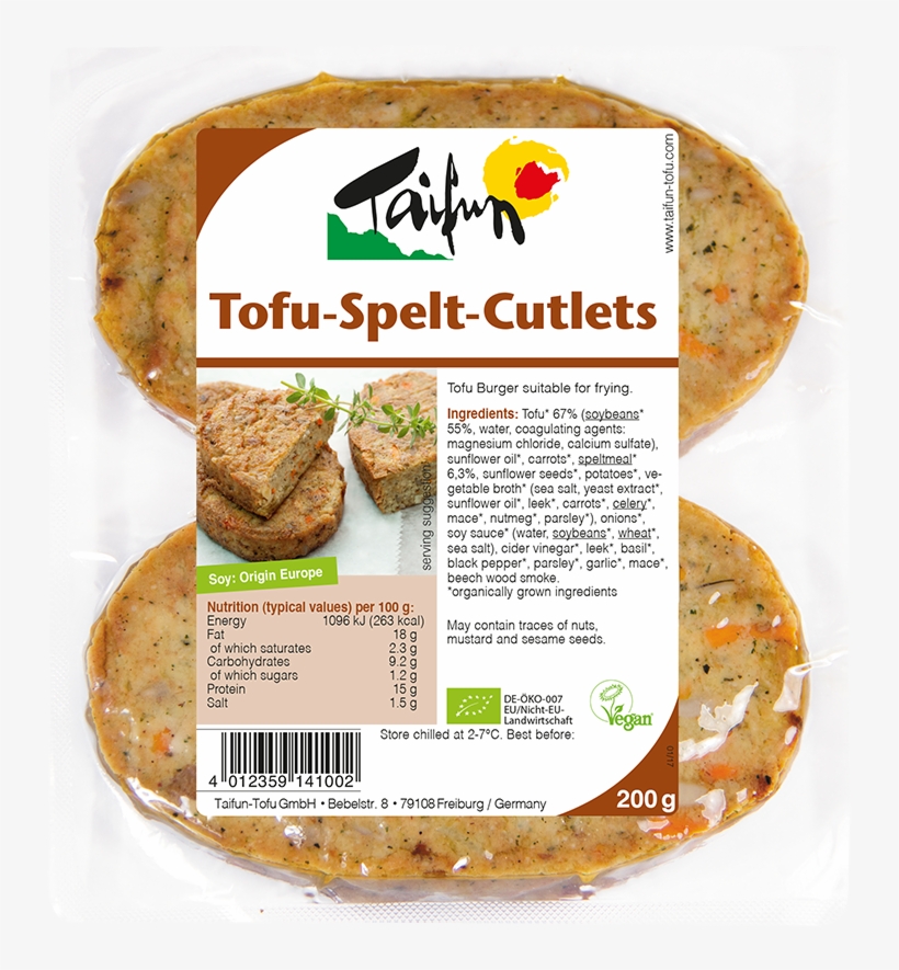 Tofu Spelt Cutlets - Taifun Tofu Filets & Cutlets - Tofu-spelt Cutlets, transparent png download