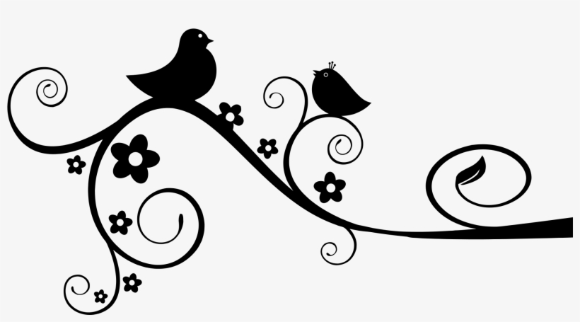 Swirl Design Png Picture Stock - Birds Silhouette On A Branch Shower Curtain, transparent png download