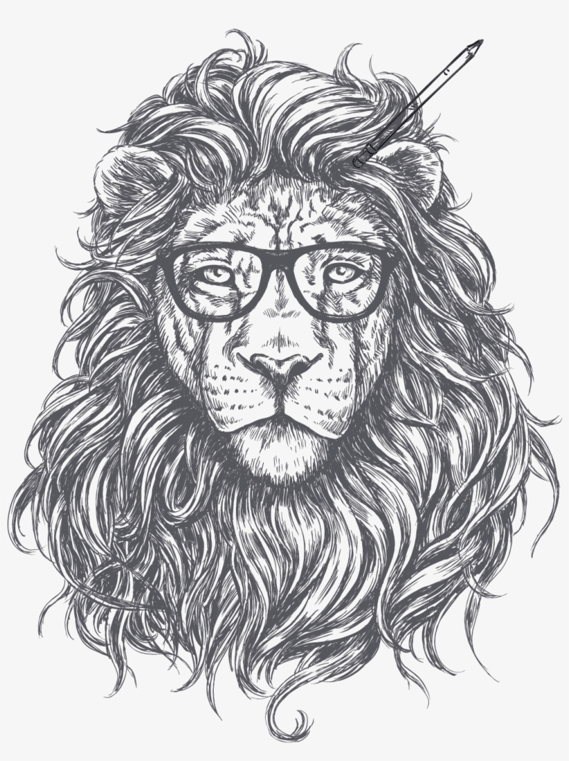 Image - Lion With Glasses, transparent png download