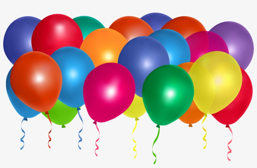 Get Balloon Png - Bunch Of Balloons Clipart, transparent png download