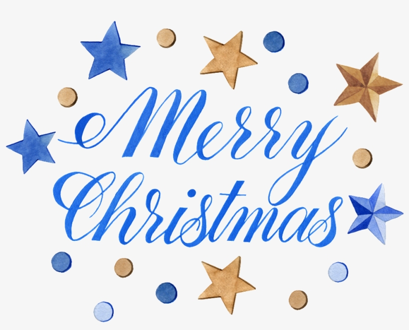 Blue Christmas English Word Art Png Transparent, transparent png download