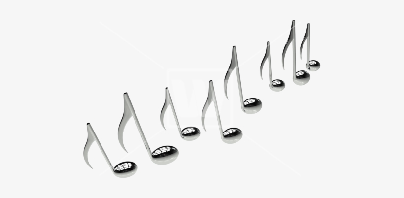 Music Notes Png - Chrome Music Notes, transparent png download